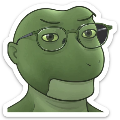 Brunette girl with hazel eyes lashes thin fram glasses  sticker