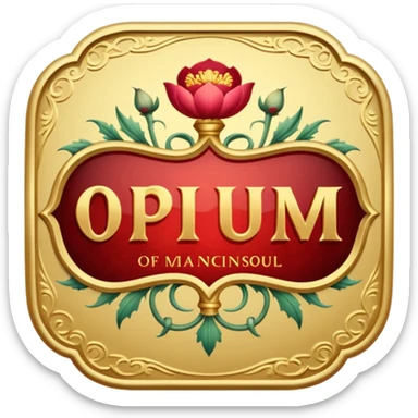 Opium label sticker