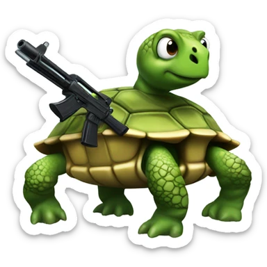 army turtle with guns sticker