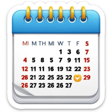 Calendar with 7 days per week sticker