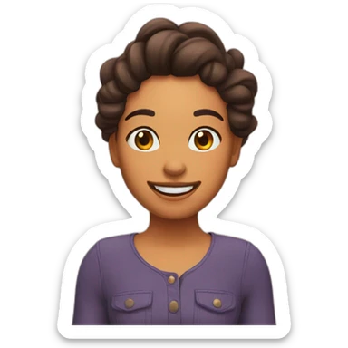 chica feliz con canas sticker