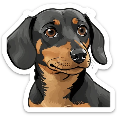 Black & tan dachshund sticker