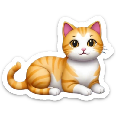 cat in the night window sticker