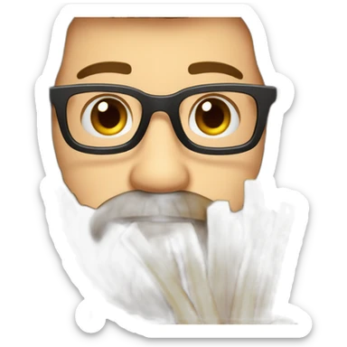 bearded man with glassed loving french fries sticker