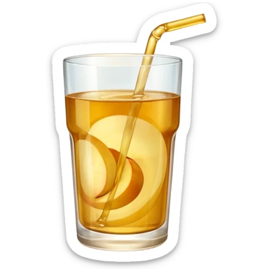 Apple juice in large glass sticker