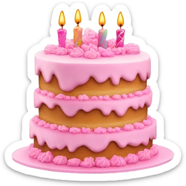 pink birthday cake 3 layers sticker