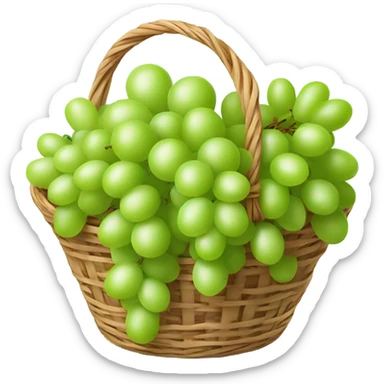 Basket of green grapes sticker