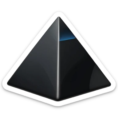 A black pyramid, glossy. sticker