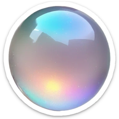 Sparkly glossy Pastel iridescent glass crystal glass orb sticker