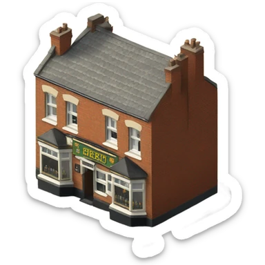 isometric british pub sticker