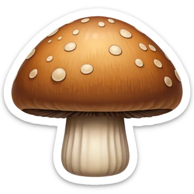 a brown coloured mushroom with a thick and wide, long brown stipe sticker