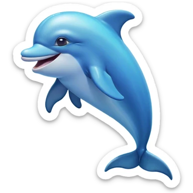 Cinematic Comical Dolphin Portrait Emoji, Head tilted dramatically with an exaggeratedly amused expression, featuring a smooth, dynamic body with wide, comically expressive eyes full of playful disbelief and a quirky, arched dorsal fin, Simplified yet hilariously expressive features, highly detailed, glowing with a slightly sassy oceanic glow, high shine, dramatic yet playful, stylized with an air of cheeky marine mischief, soft glowing outline, capturing the essence of a meme-worthy dolphin that looks ready to leap its way into viral fame! sticker