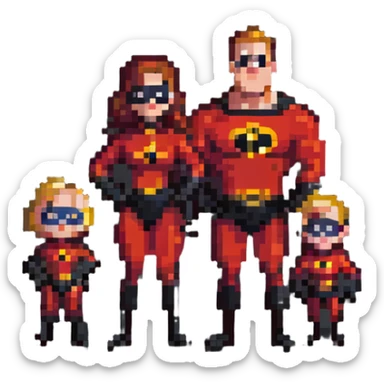 Incredibles superhero family sticker