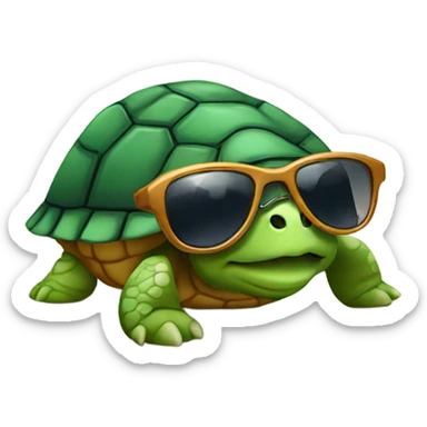 Turtle with sunglasses sticker
