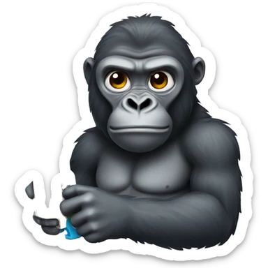 Gorilla with a water gun sticker