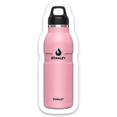 Botella de agua stanley quencher 2.0 con agarrado minimalista rosado sticker