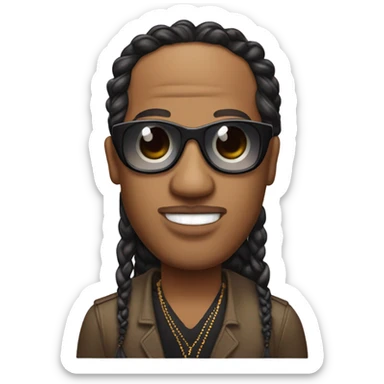 Stevie wonder with braids and a receding hairline  sticker