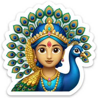 Murugan vel emoji with peacock sticker