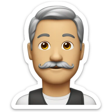 man with a mustache memoji sticker