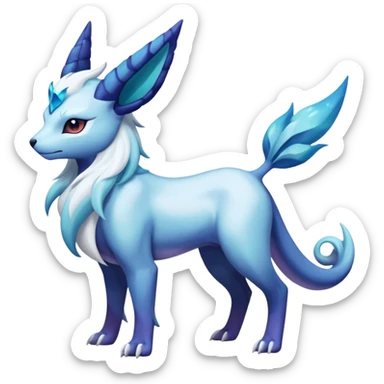 Snowy Flakey Scaly Nebulae Nebula Galctic starry gradients-colored Absol-Glaceon-Suicune-Amaura-Dialga-fusion sticker
