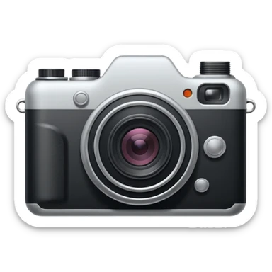 Simple monochrome outline icon of a camera, single-color black line art, no fill, stroke-only, thin consistent line weight, rounded stroke caps, flat 2D vector SVG style, transparent background, minimal UI icon, lucide-react style, centered, clean geometry sticker