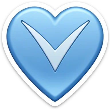 A blue tick that is white but has many sharp corners around it, but it is blue. sticker
