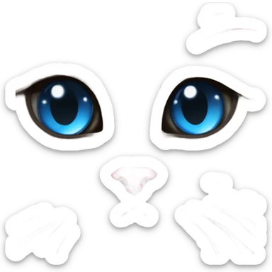 himalayan ragdoll cat with blue eyes , full dark face with a pink bow sticker