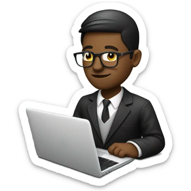 programmer on front of laptop with white skin nd looking stylish sticker