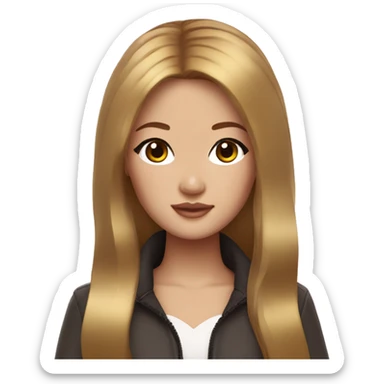 Korean Barbie girl with brown and gold hair sticker