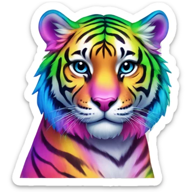 lisa frank rainbow tiger sticker