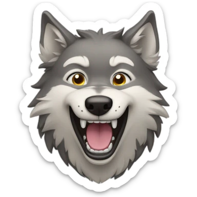 hardly laughing wolf sticker