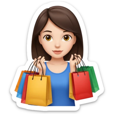 Girl shopping brunette sticker