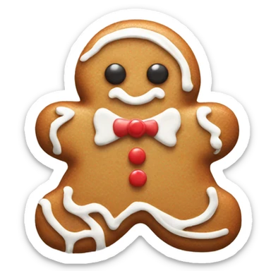 Simple Gingerbread biscuit with frosting decorations  sticker