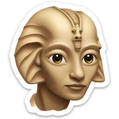 sphinx with an alien sticker