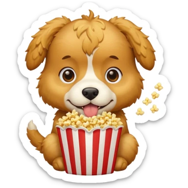 Cachorro comendo pipoca sticker