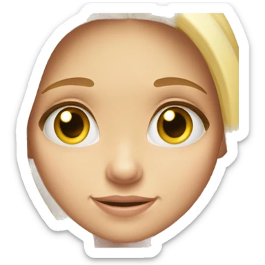 Blonde girl long hair hazel eyes watching disney+ sticker