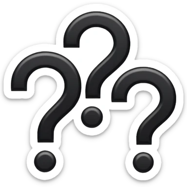 three black question marks next to each-other sticker