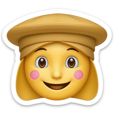 Şapkalı gülen yüzlü emoji sticker
