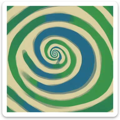coraline spiral door square with blue and green spirals sticker