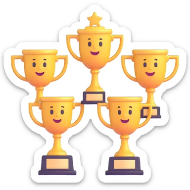 3 trophy emoji holding a trophy sticker