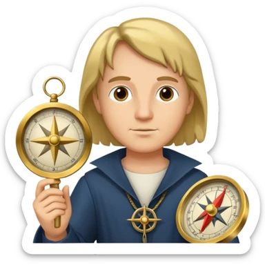 Columbus with compas sticker