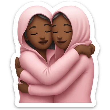 lesbian cuddles pink sticker