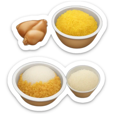 The most common type of food is chicken and rice  sticker