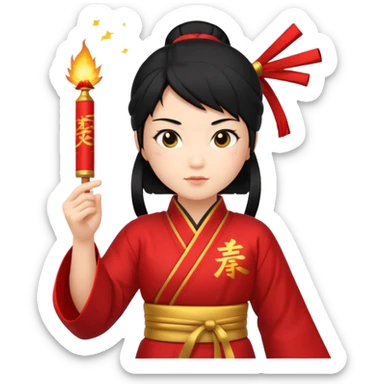 Ninja Girl ,Chines new years  sticker