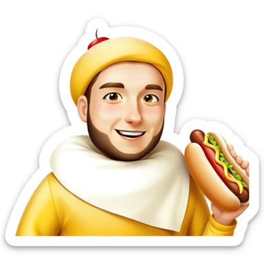 Hot dog suit sticker