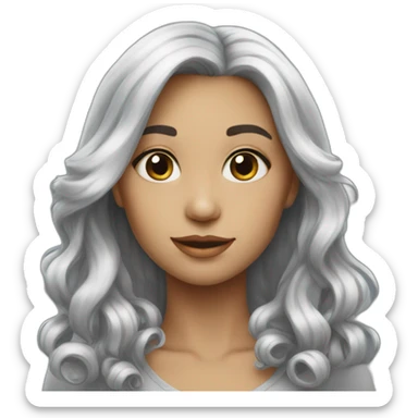 beautiful-Silver hair-girl sticker