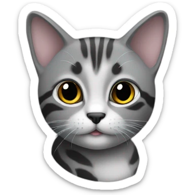 Un chat gris et black petit sticker