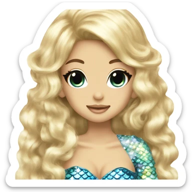 hime gyaru girl mermaid beautiful sparkly sticker