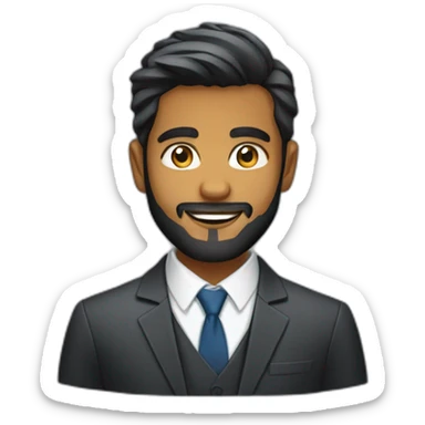 sri lankan 25 year old with a beard in a suit sticker