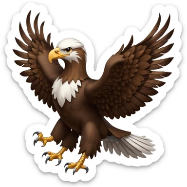 eagle with sword strapped to his back sticker